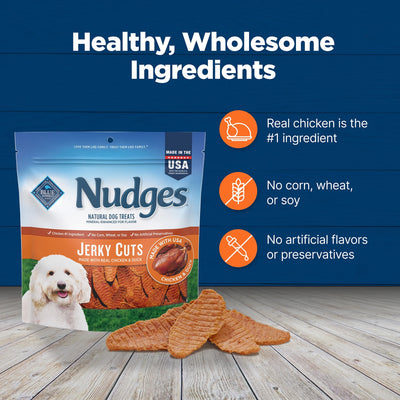 Nudges Jerky Cuts Dog Treats Made with Real Chicken & Duck, 8-Oz. Bag