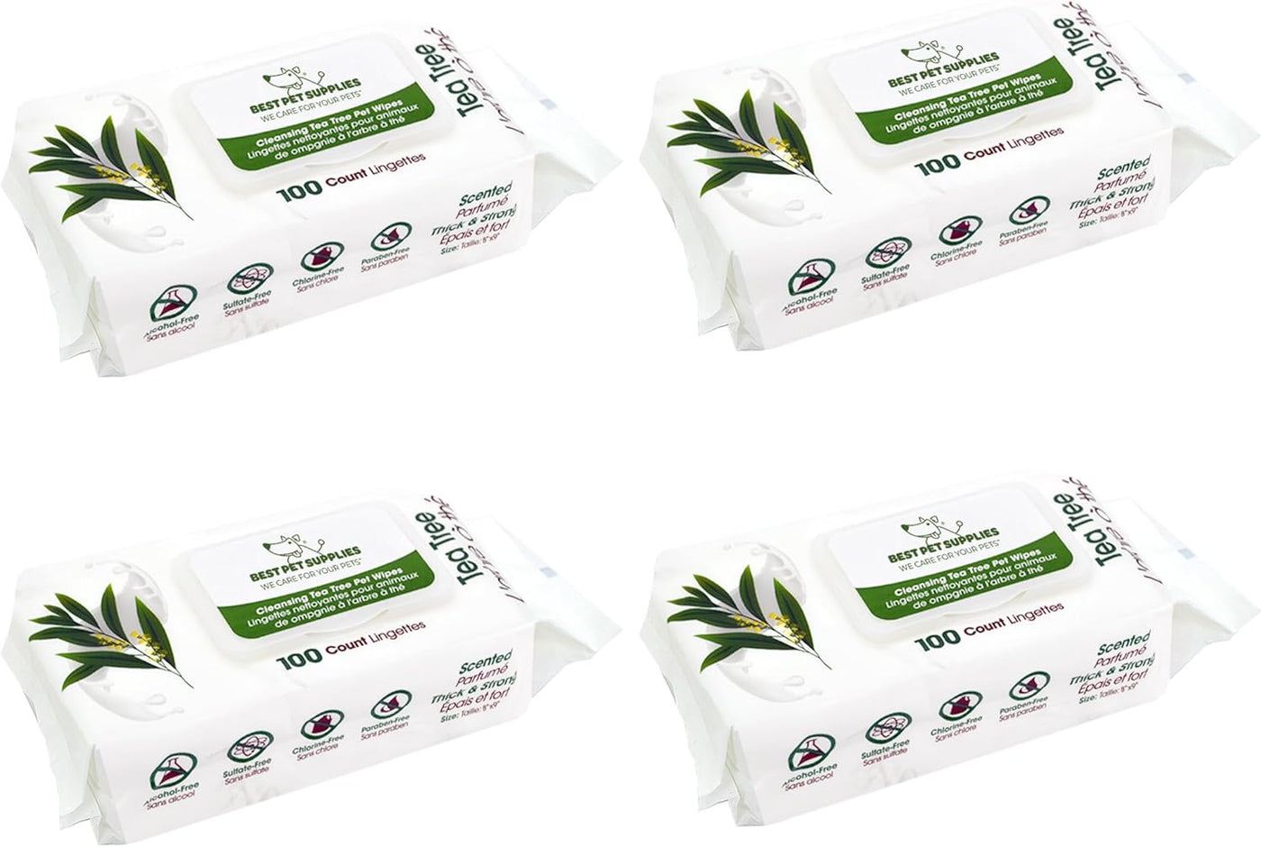 Best Pet Supplies Pet Wipes for Dogs - Dog Wipes Cleaning Deodorizing, for Coats, Ears, Paws - Moisturizing, Coconut, 100 Count