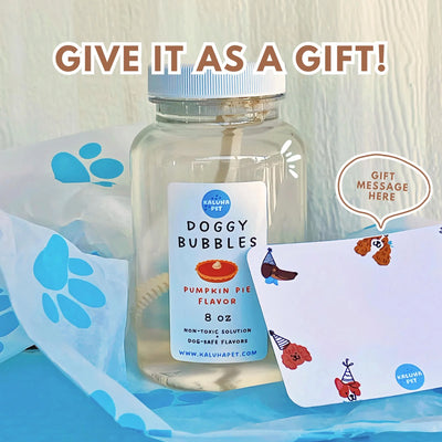 Gourmet Dog Bubbles - Flavored/Scented Pet Bubbles - Summer Puppy Enrichment Gift - Non-Toxic, Maple Bacon & Peanut Butter Flavor