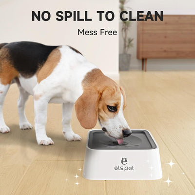 ELS PET No Spill Slow Water Feeder - Large Capacity 70Oz/2L (Grey)