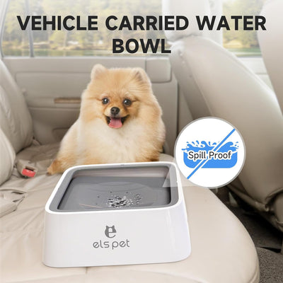 ELS PET No Spill Slow Water Feeder - Large Capacity 70Oz/2L (Grey)