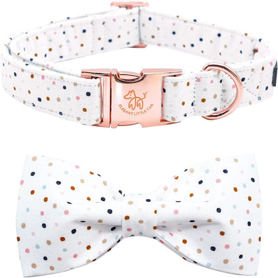 Elegant Little Tail Christmas Dog Collar, Pet Collar Soft with Comfy Bowtie Dog Collar Holiday Adjustable Pet Gift Collars for Small Medium Large Dogs
