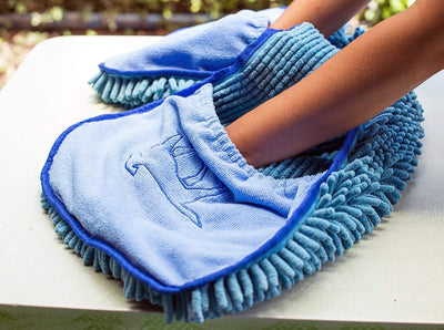 Quick Dry Towel for Dogs | Ultra Absorbent | Extra Large 35X15 Size for All Breeds | Comfortable Hand Pockets 