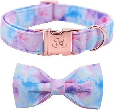 Elegant Little Tail Christmas Dog Collar, Pet Collar Soft with Comfy Bowtie Dog Collar Holiday Adjustable Pet Gift Collars for Small Medium Large Dogs
