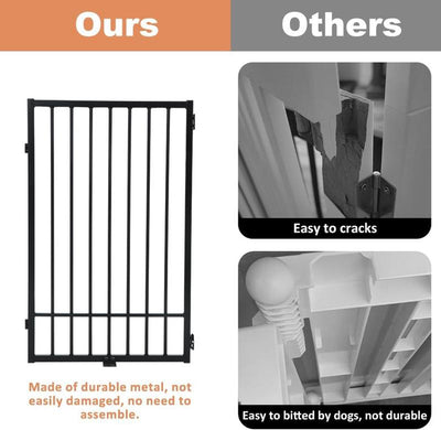 Foldable Free Standing Dog Gate with Door , Extra Wide Indoor Dog Fence, 31.5'' Height 