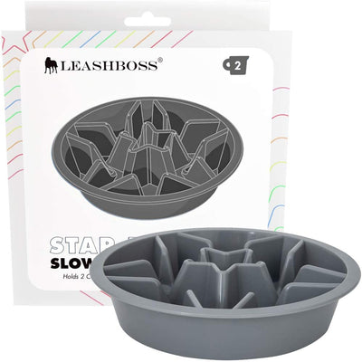 Leash Boss Puzzle Slow Feeder Dog Bowl, 2-Cup Maze, 7.5-8 Inch Opening for Large, Medium & Small Breeds - Puppy Feeder