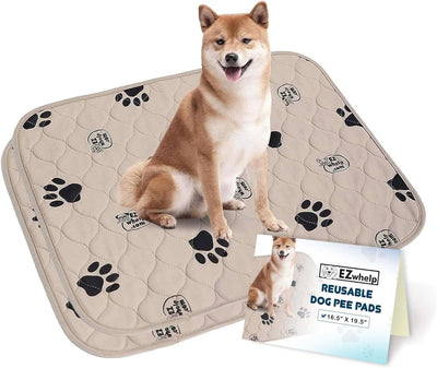 (2 Pack)Reusable Dog Pee Pads, Washable Waterproof Mats for Potty Training 16.5X19.5 Inch, 2 Pack