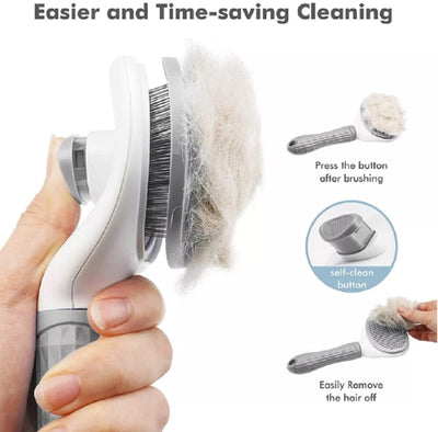 Pet Hair Remover Brush – Self-Cleaning Deshedding Grooming Comb for Dogs & Cats