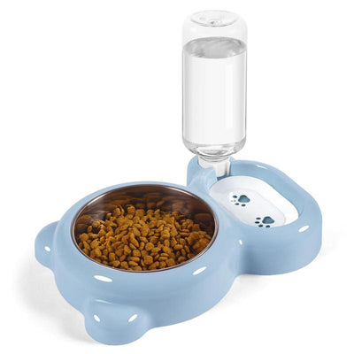 Pet Feeding Set with Water Dispenser and Stainless Steel Bowls for Dogs and Cats