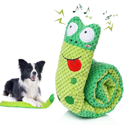 Anyask 2PCS Durable Squeaky Dog Toy, Plush Stuffed Animal with Crinkle Paper for Interactive Play, Plush Tug of War Toy Keeps Dogs Busy and Helps Puppies with Teething, Perfect for Small, Medium Dog, Not Suitable for Strong, Aggressive Chewers Dogs