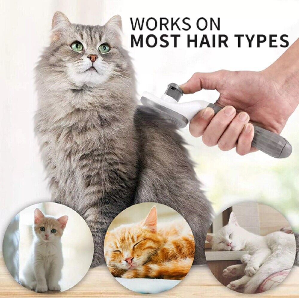 Pet Hair Remover Brush – Self-Cleaning Deshedding Grooming Comb for Dogs & Cats