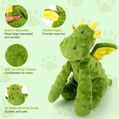 Anyask 2PCS Durable Squeaky Dog Toy, Plush Stuffed Animal with Crinkle Paper for Interactive Play, Plush Tug of War Toy Keeps Dogs Busy and Helps Puppies with Teething, Perfect for Small, Medium Dog, Not Suitable for Strong, Aggressive Chewers Dogs