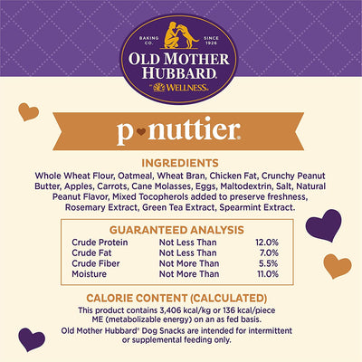Medium to Large Dog Treats Wellness P-Nuttier ,Natural, Training Treats, Peanut Butter Flavor, Large Size, (6 Pound Box)