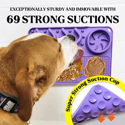 Slow Feeder 3 in 1 Dog Bowl & Licking Mat for Good Health & Mental Stimulation