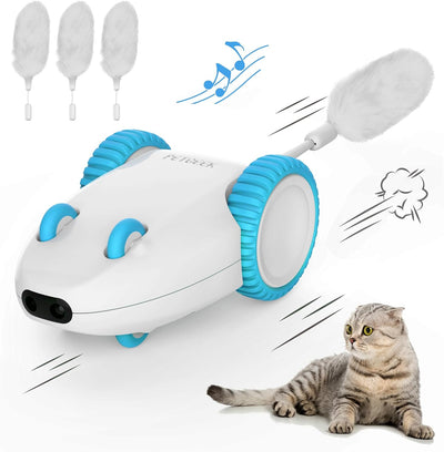 PETGEEK Hidey Mouse Electronic Interactive Cat Toy, Hide Mouse Cat Toy with Squeaky Mouse, Automatic Cat Toys with Catnip Filled Hidey Mouse, Cat Toys Interactive for Indoor Cats Play (Green)