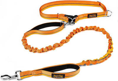 Mighty Paw Hands Free Dog Leash | Bungee Waist Leash for Dog Walking. Pet Running Hands Free Tether for Large, Medium & Small Breeds. Pet Waist Belt (36" - 48") up to 150 Lbs - Gray