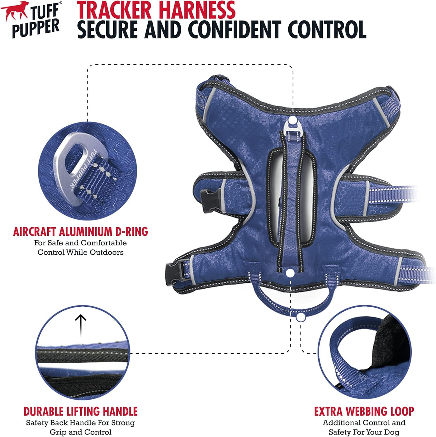 Tuff Pupper Escape Proof No Escape Padded Dog Harness