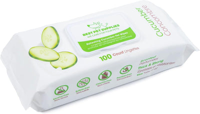 Best Pet Supplies Pet Wipes for Dogs - Dog Wipes Cleaning Deodorizing, for Coats, Ears, Paws - Moisturizing, Coconut, 100 Count