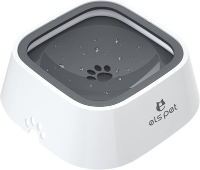 ELS PET No Spill Slow Water Feeder - Large Capacity 70Oz/2L (Grey)