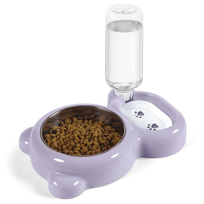 Pet Feeding Set with Water Dispenser and Stainless Steel Bowls for Dogs and Cats