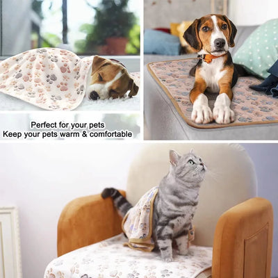 (3 Pack) Blankets Super Soft Fluffy Premium Fleece Pet Blanket Flannel Throw for Dog or Cat (23X16 Inch)