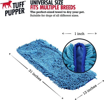 Quick Dry Towel for Dogs | Ultra Absorbent | Extra Large 35X15 Size for All Breeds | Comfortable Hand Pockets 