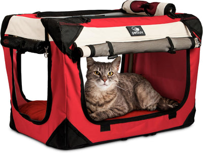 Large Cat Carrier & Dog Carrier for 2 Cats or Medium Dog. Soft Sided and Collapsible 