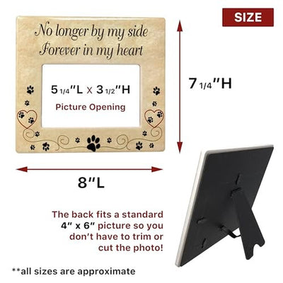 Pet Memorial Ceramic Picture Frame - No Longer by My Side Forever in My Heart -
