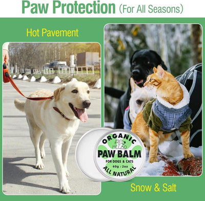 Organic Dog Paw and Nose Balm -2 Oz Pad Protector for Dogs & Cats