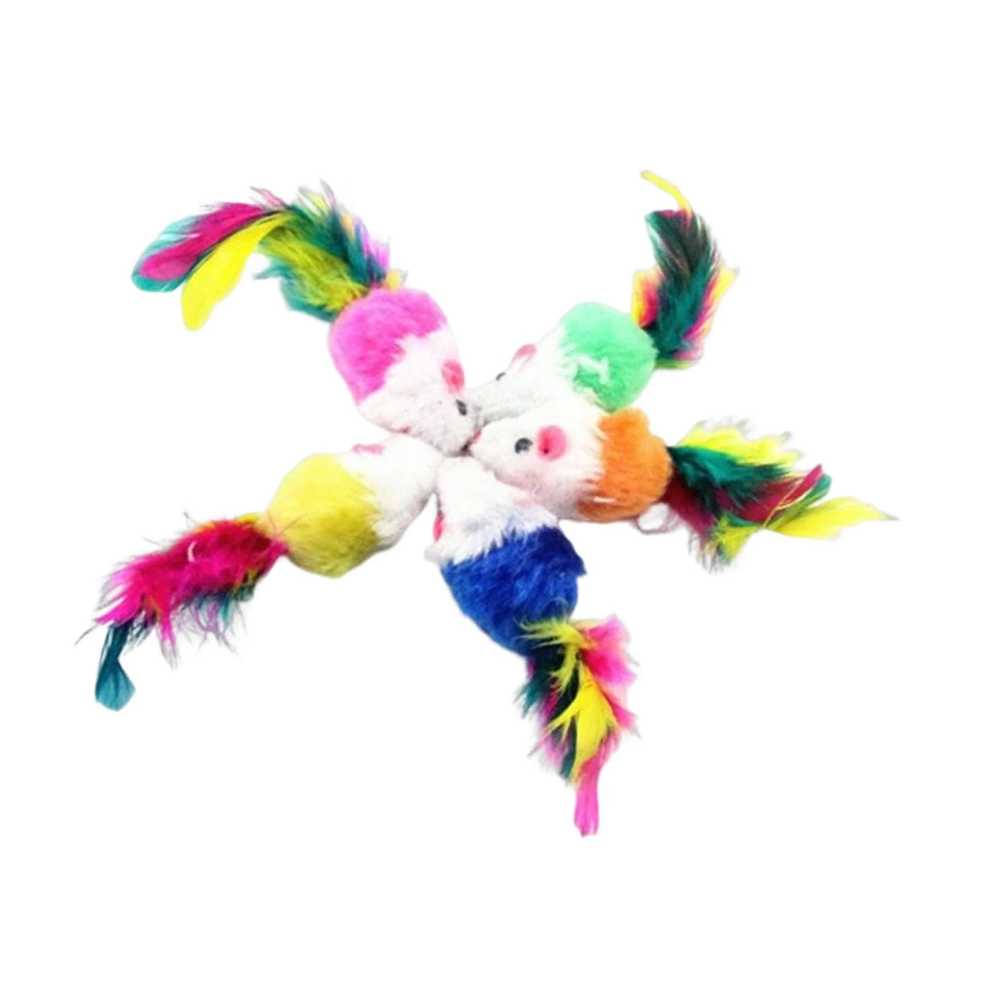 5 Pieces Cat Interactive Toy Cat Plush Mice Toy for Cats and Kitten Training