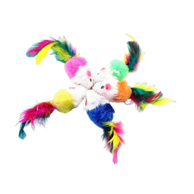 5 Pieces Cat Interactive Toy Cat Plush Mice Toy for Cats and Kitten Training